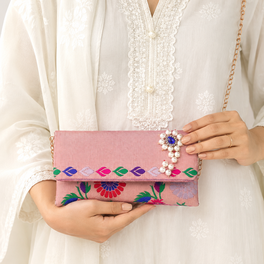 The Paithani Edit- Jewel Clutch