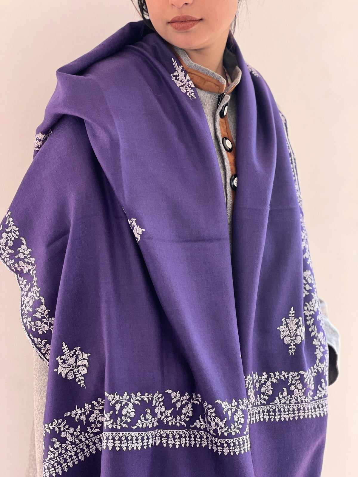 Purple Heritage Pashmina