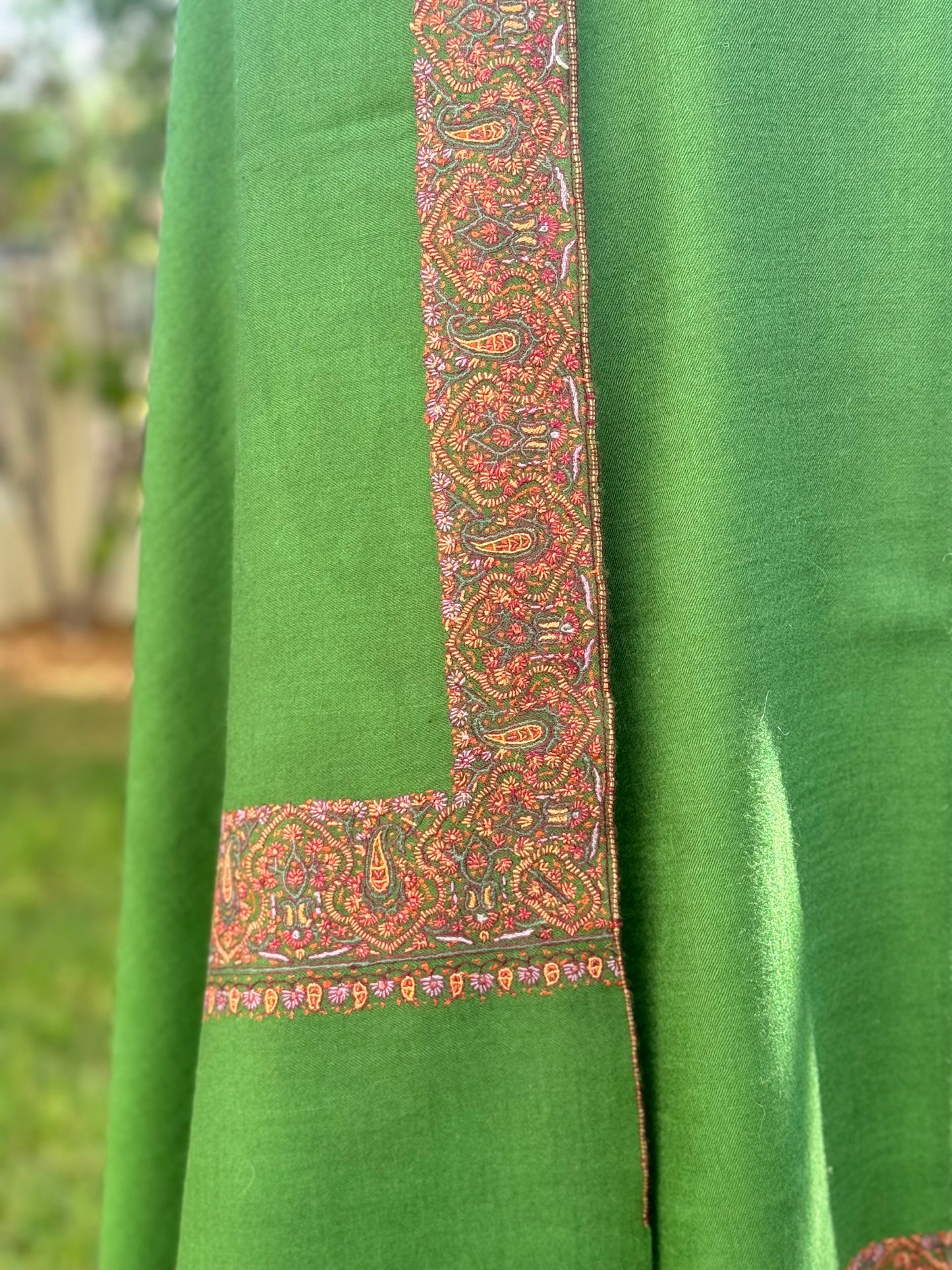 Emerald Elegance Pashmina Shawl
