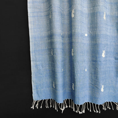 Sky Blue Bihu Dance Cotton Scarf