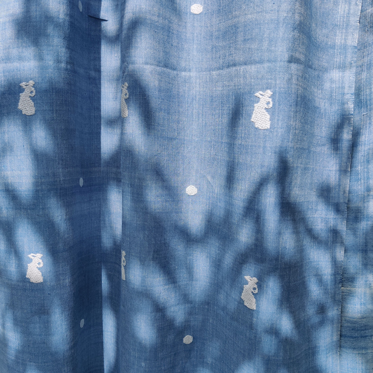Sky Blue Bihu Dance Cotton Scarf