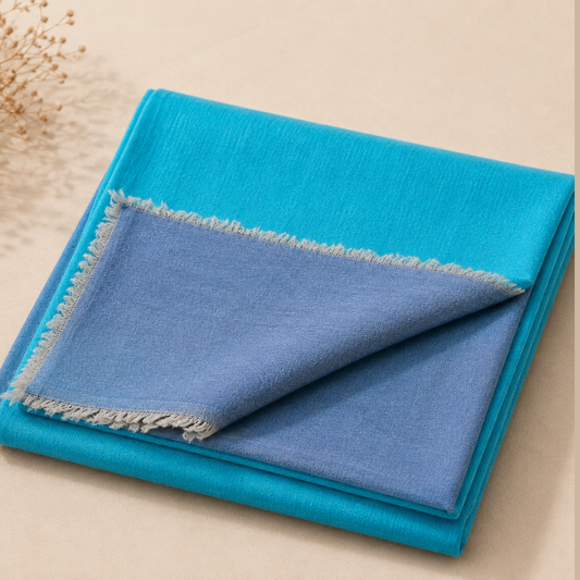 Blue Reversible Pashmina Stole