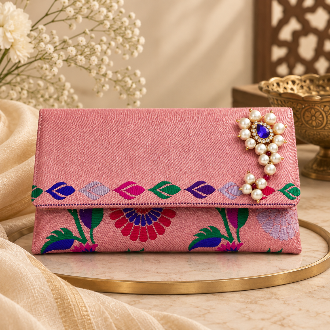 The Paithani Edit- Jewel Clutch