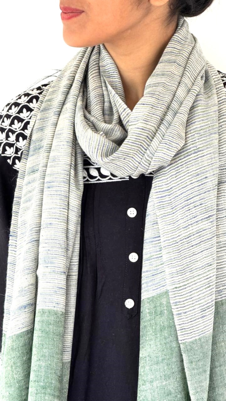 Green Weave Scarf