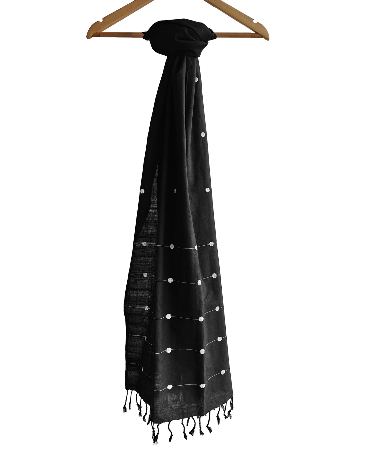 Onyx Black Kamakhya Cotton Scarf