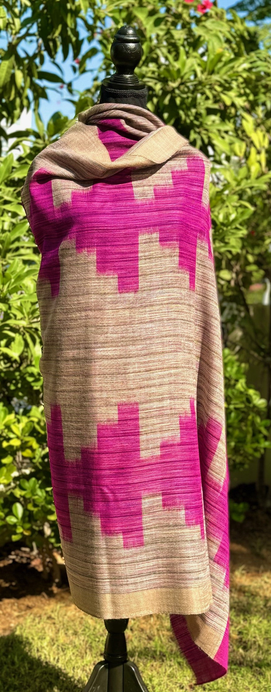 Ikat Pattern Pashmina Shawl