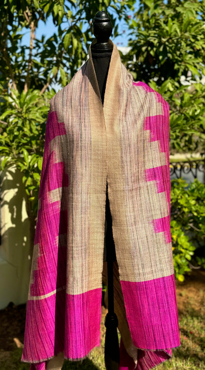 Ikat Pattern Pashmina Shawl