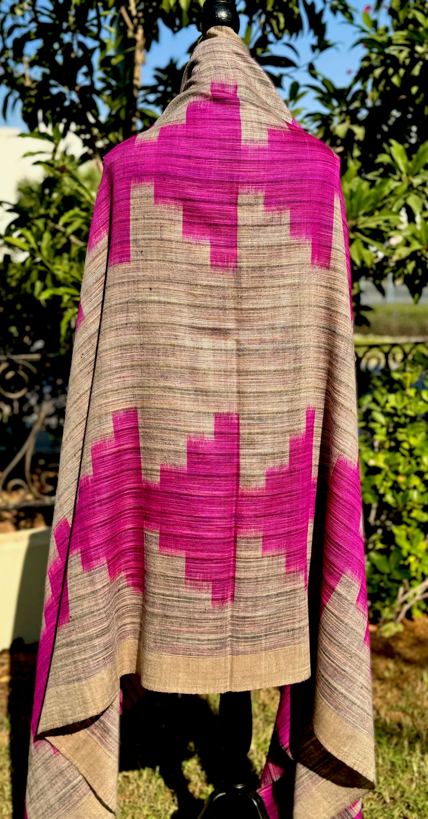 Ikat Pattern Pashmina Shawl