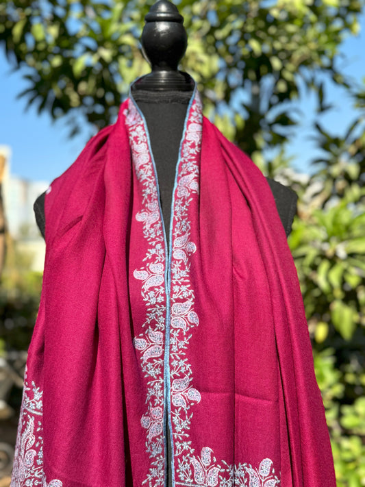 Deep Magenta Sozni Pashmina