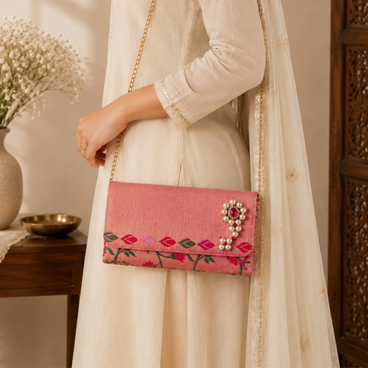 The Paithani Edit- Jewel Clutch